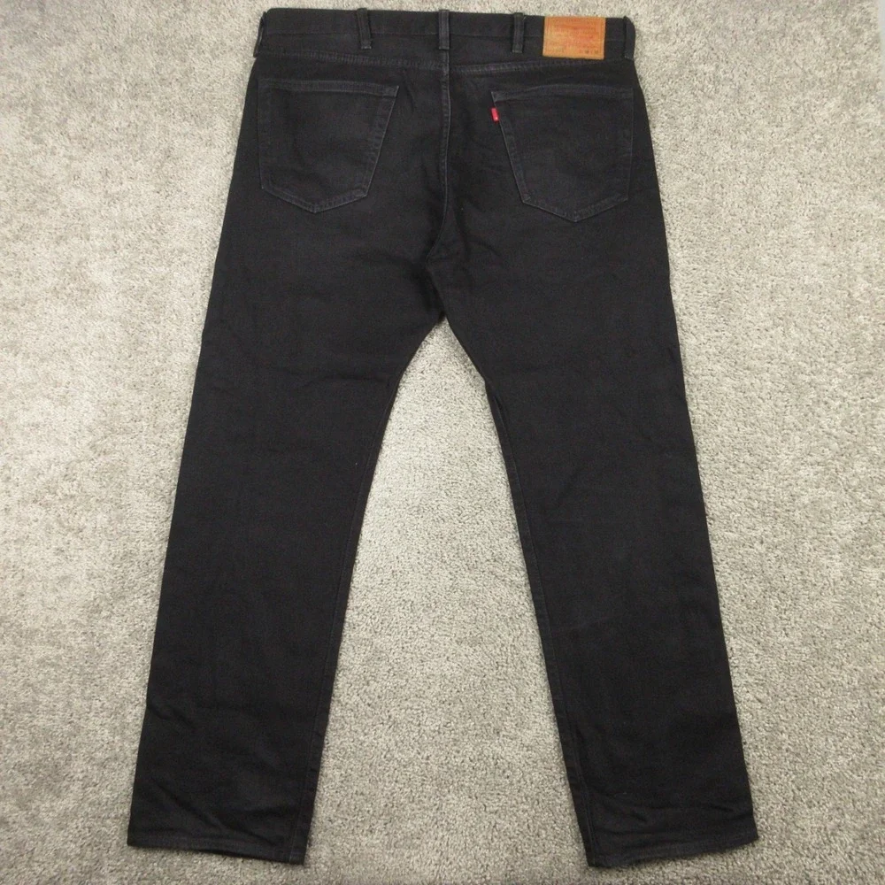 Levis Jeans Mens 38x32 Black 501 Button Fly Original Straight Premium Denim Pant